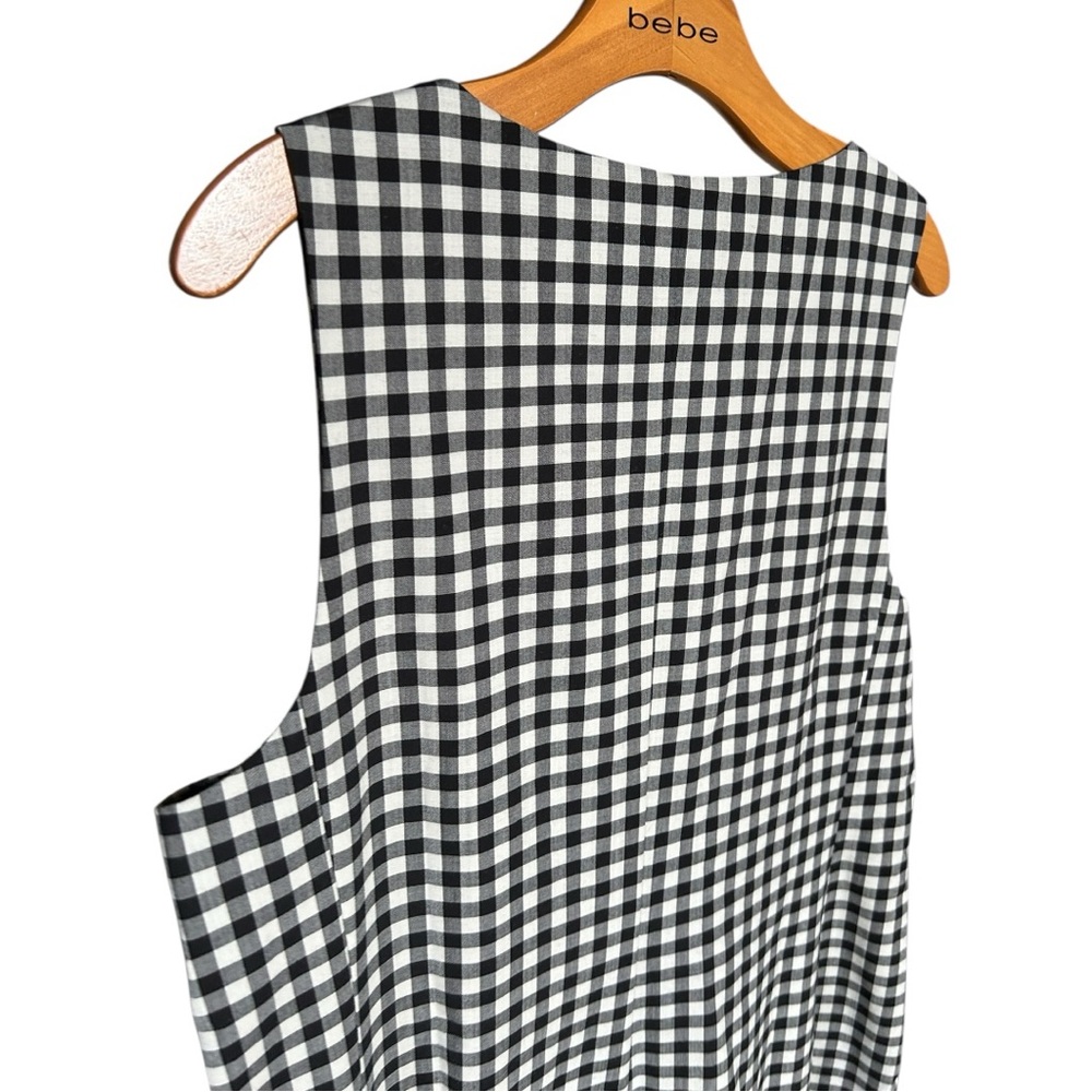 NWT Madewell Gingham V-Neck Wool Blend Vest Minidress Size 16 Black/White - Picture 6 of 9